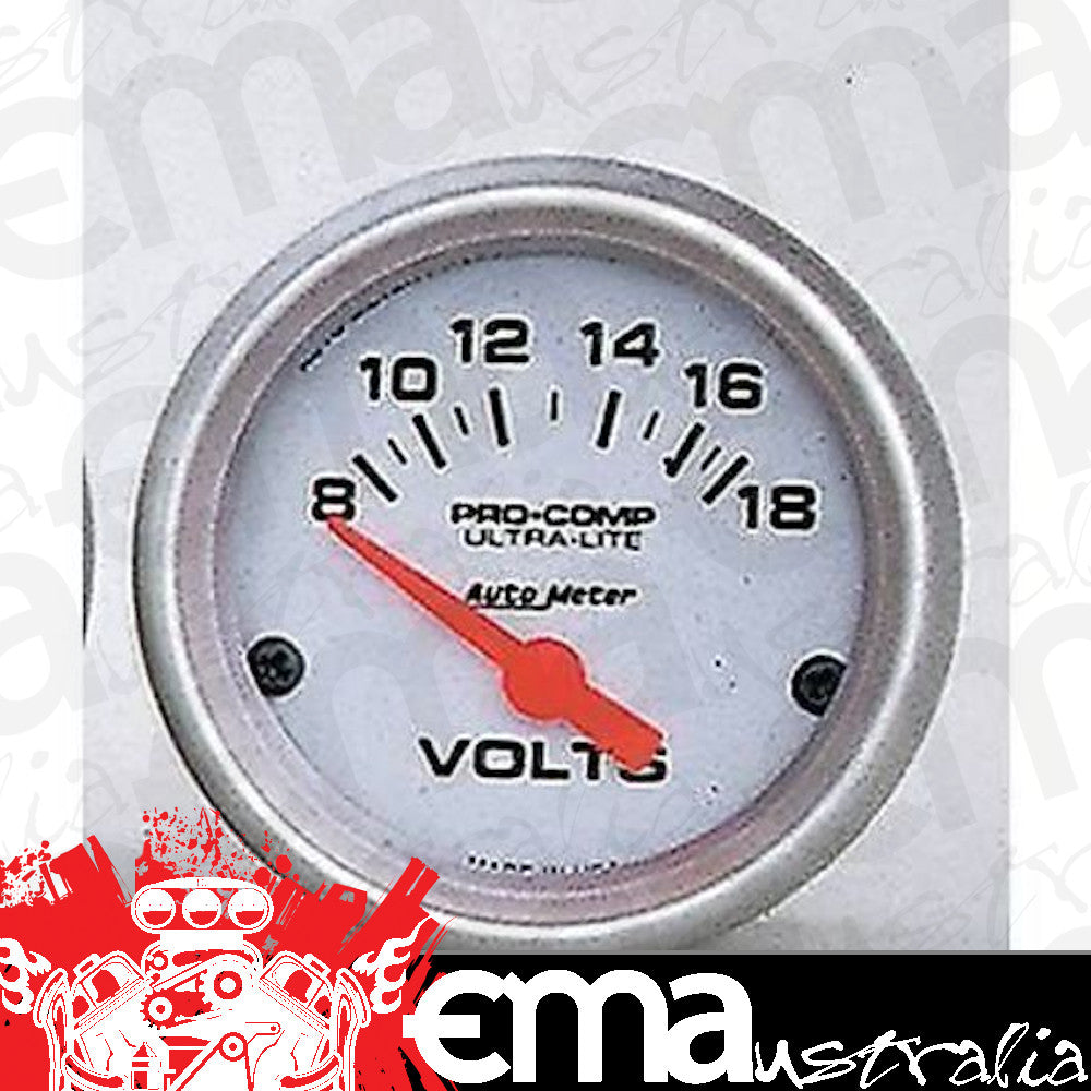 AutoMeter AU4391 Ultra-Lite 2-1/16 Voltmeter Gauge 8-18 Volts