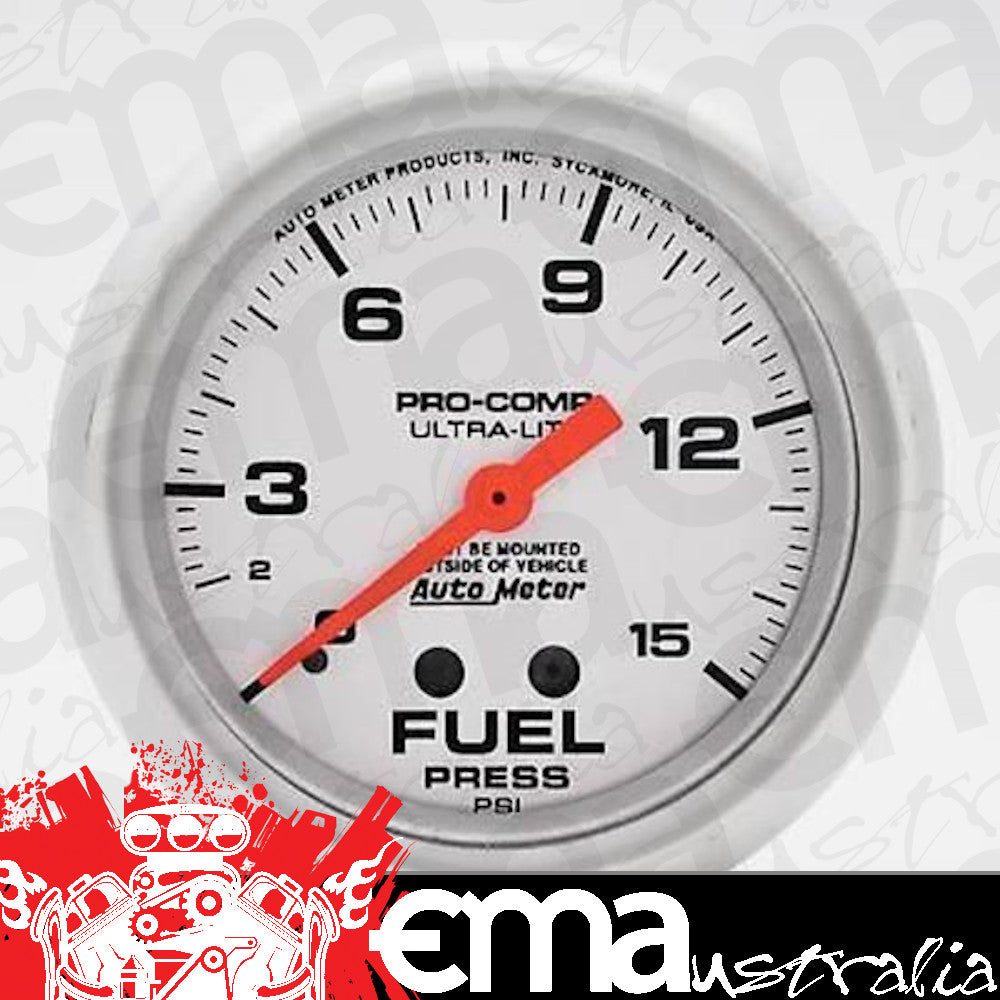AutoMeter 4411 2-5/8" FUEL PRESSURE, 0-15 PSI, ULTRA-LITE