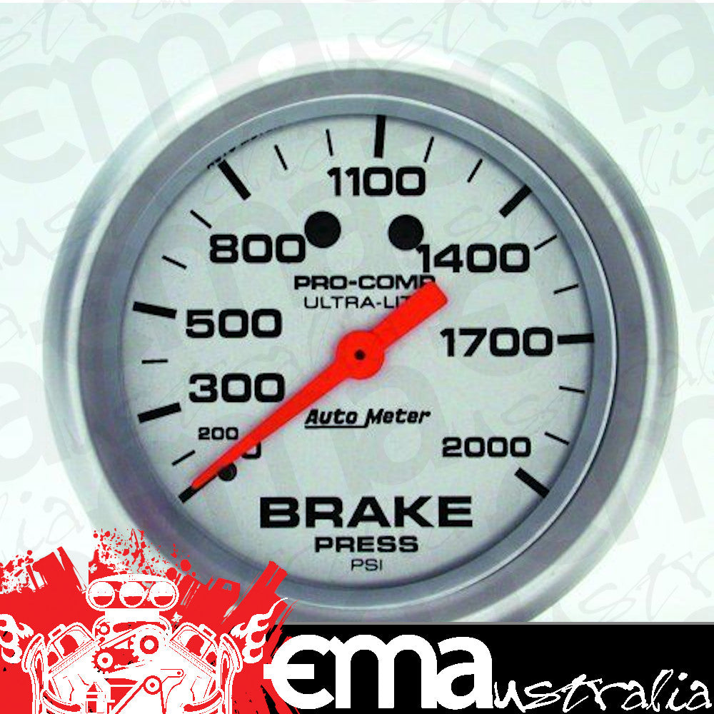 AutoMeter AU4426 Ultra-Lite 2-5/8" Mech Brake Pressure Gauge 0-2000 PSI