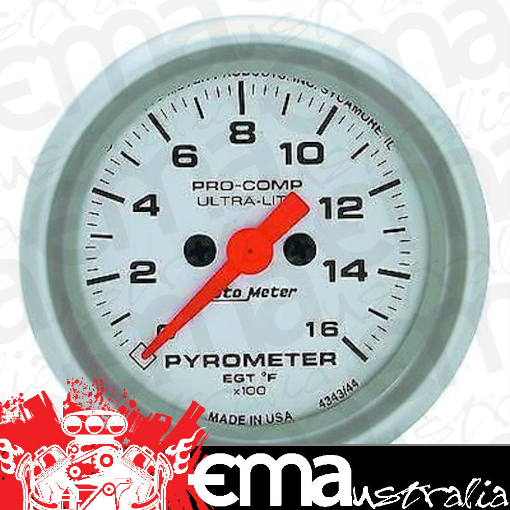 AutoMeter 4444 2-5/8" PYROMETER, 0-1600 F, ULTRA-LITE