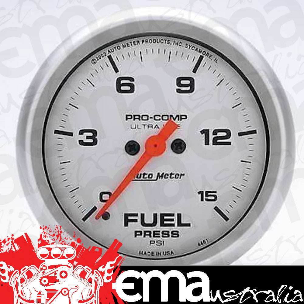 AutoMeter 4461 2-5/8" FUEL PRESSURE, 0-15 PSI, ULTRA-LITE
