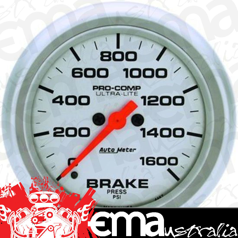 AutoMeter 4467 2-5/8" BRAKE PRESSURE, 0-1600 PSI, ULTRA-LITE