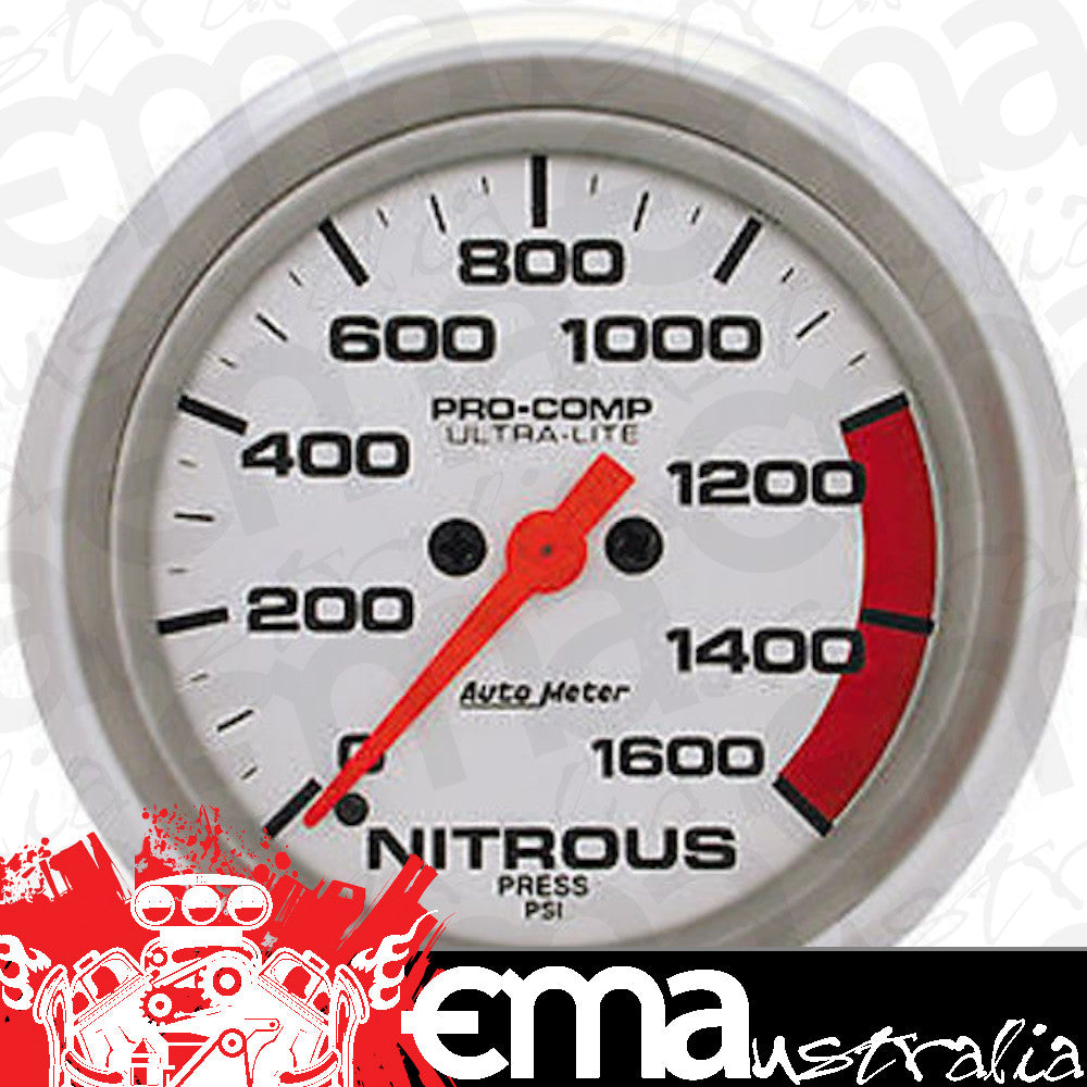 AutoMeter AU4474 Pro-Comp Ultra-Lite 2-5/8" Elec Nitrous Pressure Gauge 0-1600 PSI