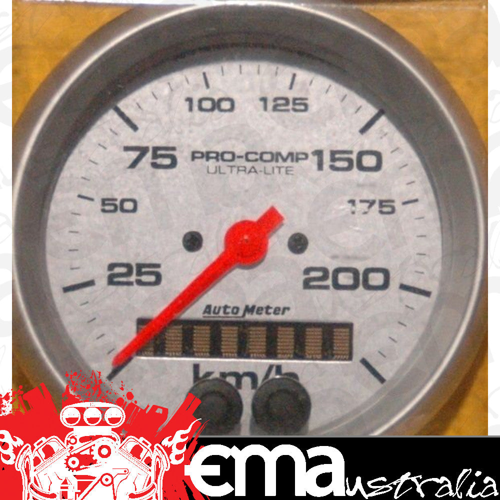 AutoMeter 4480-M GAUGE, SPEEDOMETER, 3 3/8", 225KM/H, GPS, ULTRA-LITE