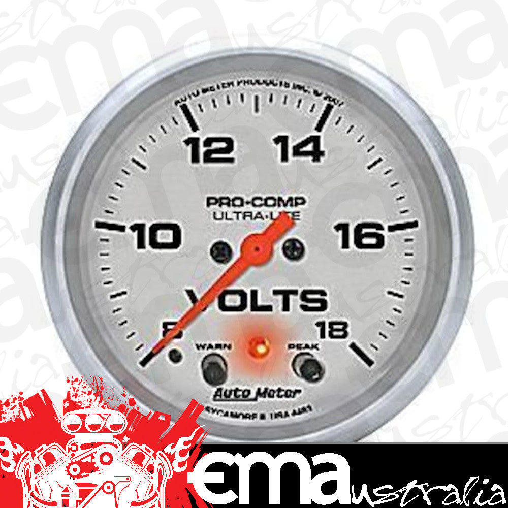 AutoMeter 4483 2-5/8" VOLTMETER, 8-18V, ULTRA-LITE