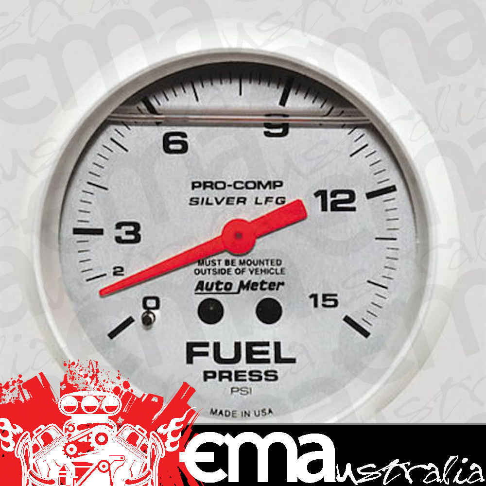 AutoMeter 4611 2-5/8" FUEL PRESSURE, 0-15 PSI, LIQUID FILLED, ULTRA-LITE