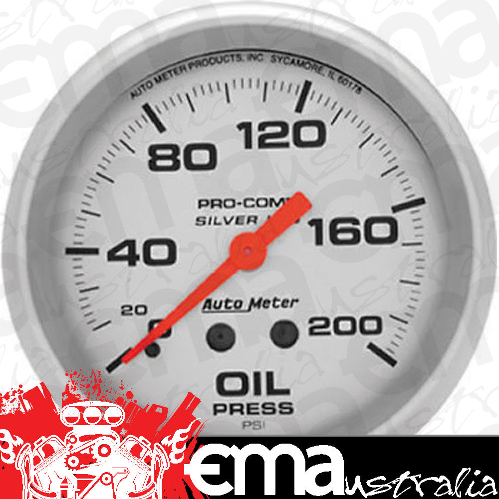 AutoMeter 4622 2-5/8" OIL PRESSURE, 0-200 PSI, LIQUID FILLED, ULTRA-LITE