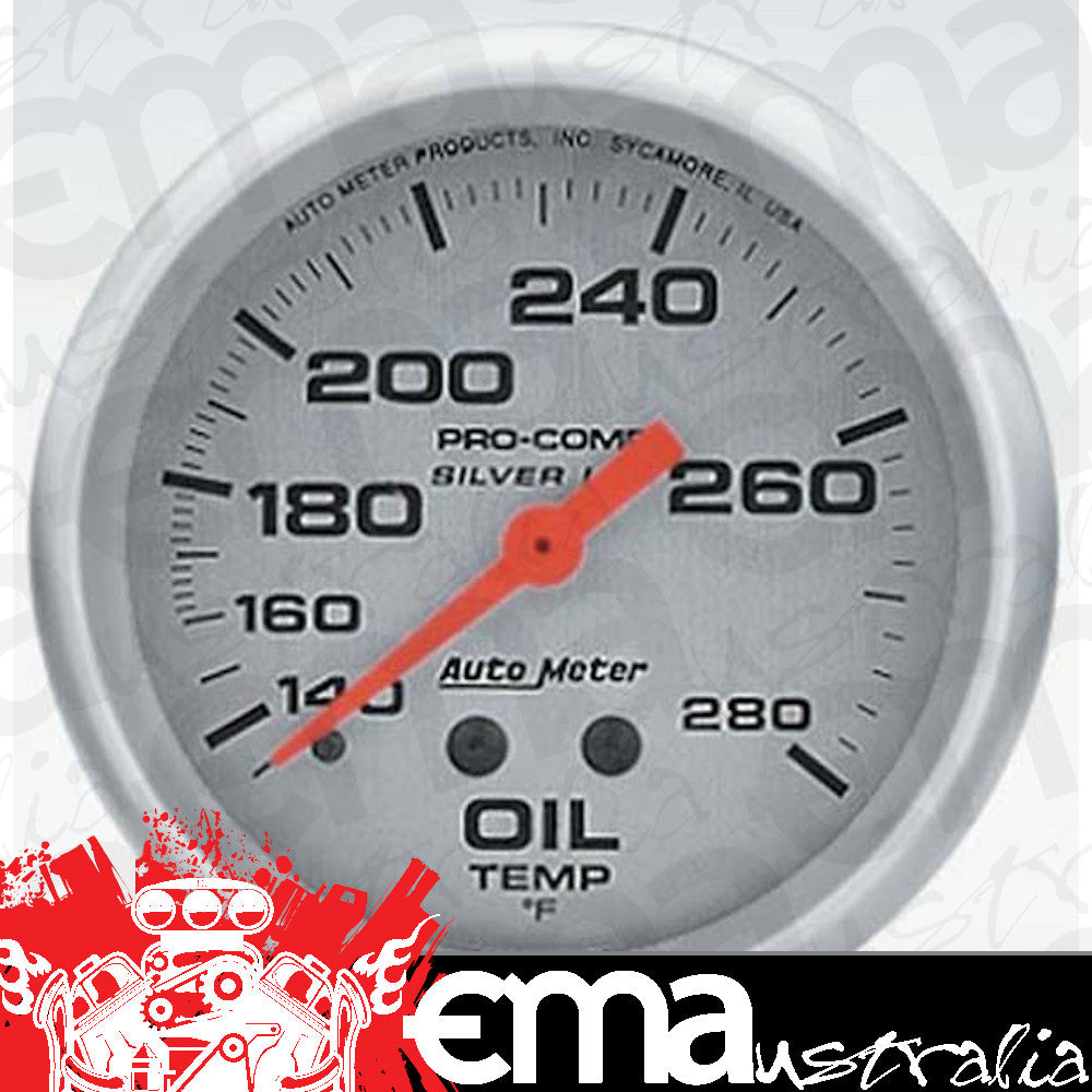 AutoMeter 4641 2-5/8" OIL TEMPERATURE, 140-280 F, LIQUID FILLED, ULTRA-LITE