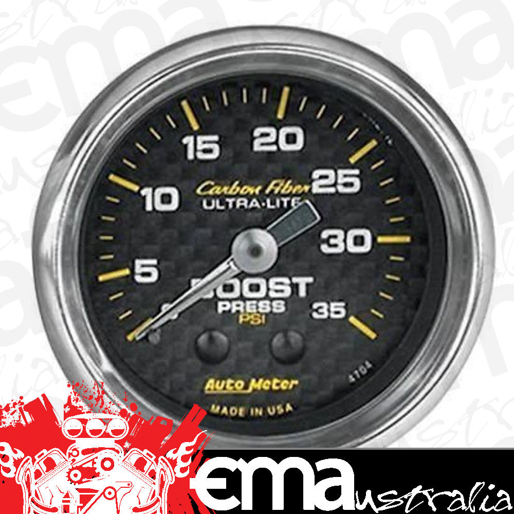 AutoMeter 4704 2-1/16" BOOST, 0-35 PSI, CARBON FIBER