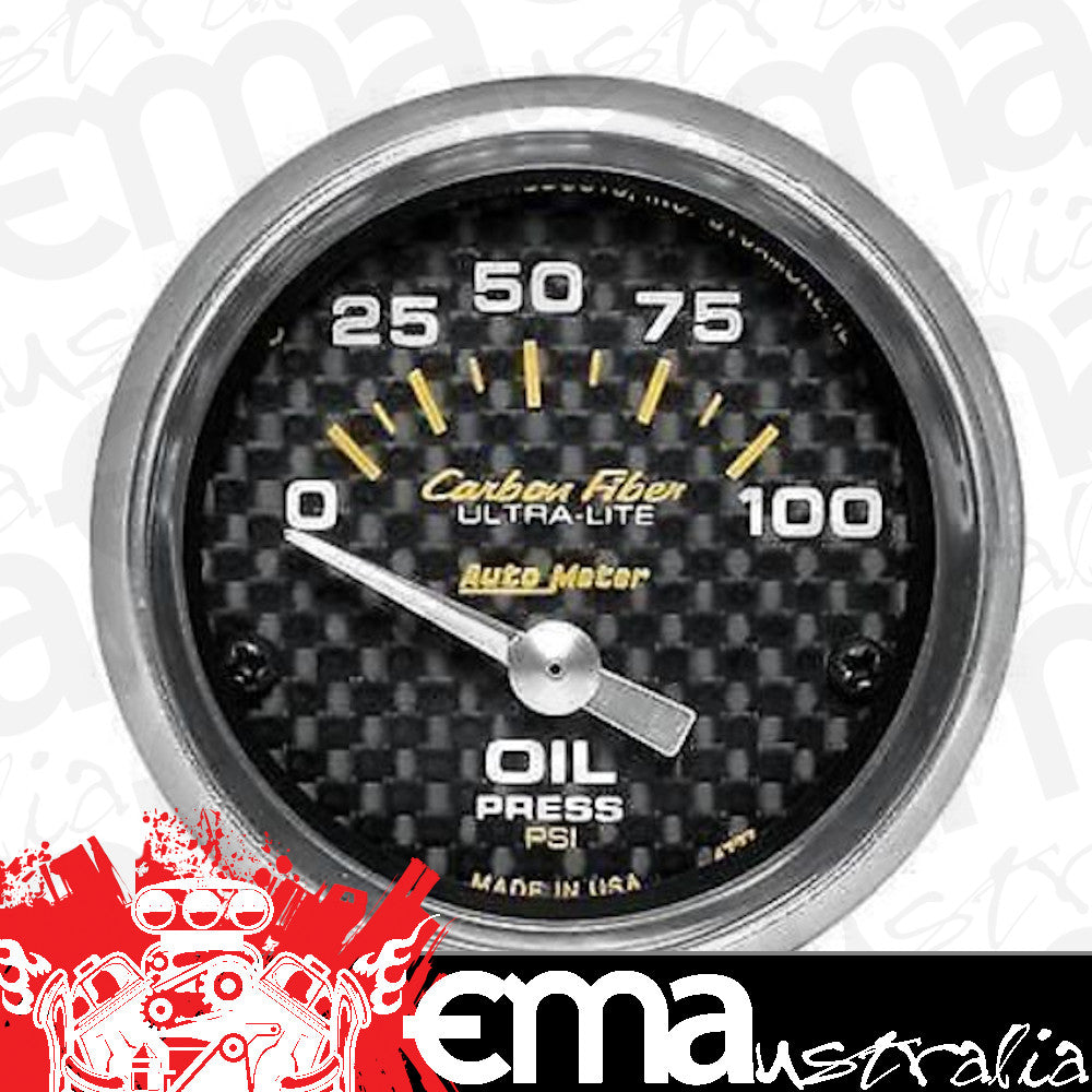 AutoMeter 4727 2-1/16" OIL PRESSURE, 0-100 PSI, CARBON FIBER