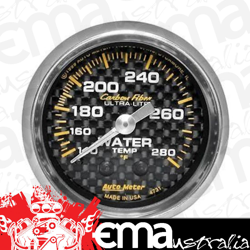 AutoMeter AU4731 Carbon Fiber Water Temp Gauge 2-1/6" 140-280