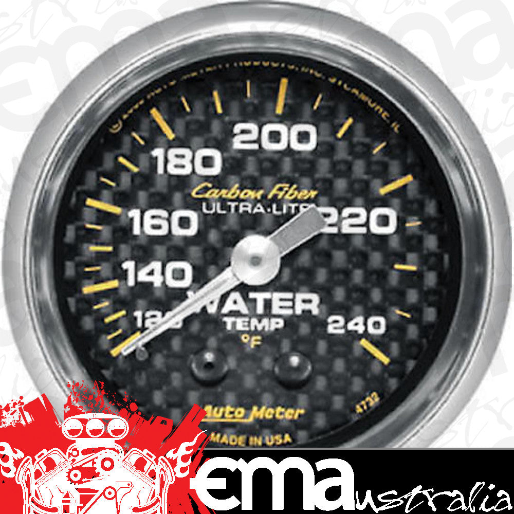 AutoMeter AU4732 Carbon Fiber 2-1/16" Mech Water Temperature Gauge 120-240¶øF