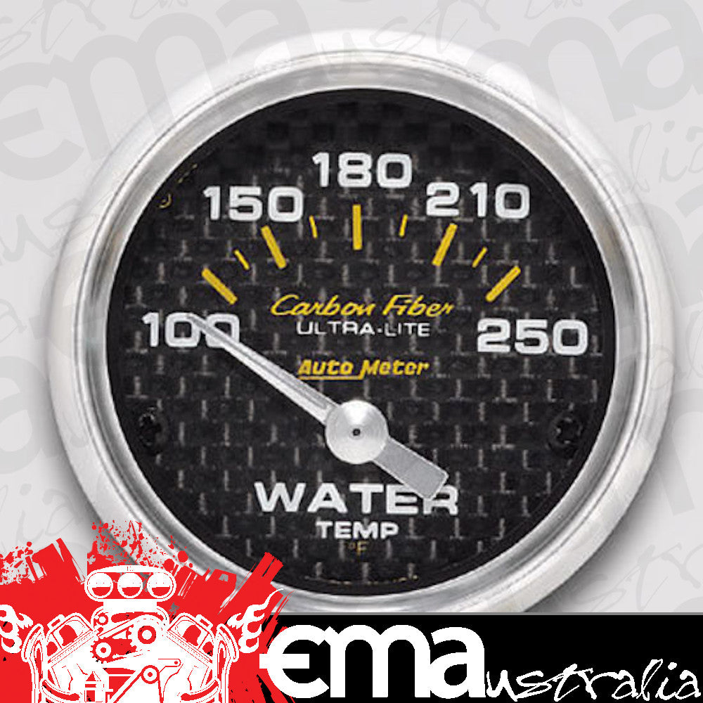 AutoMeter AU4737 Carbon Fiber Elec Water Temp Gauge 2-1/6" 100-250¶øF