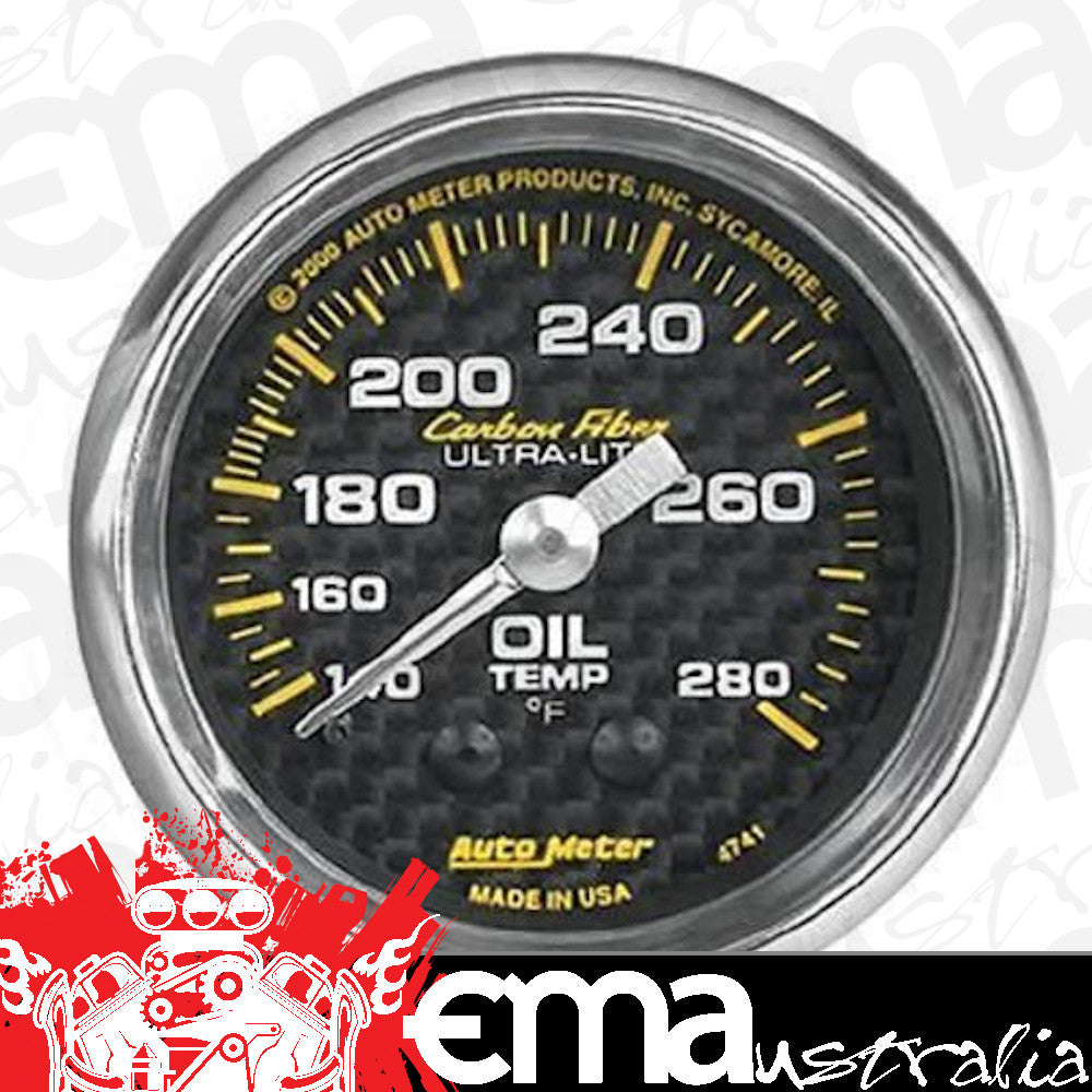 AutoMeter 4741 2-1/16" OIL TEMPERATURE, 140-280 F, CARBON FIBER