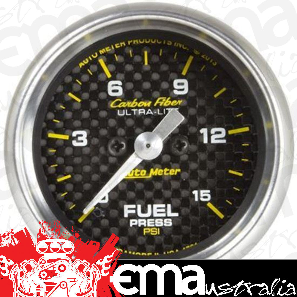 AutoMeter 4761 2-1/16" FUEL PRESSURE, 0-15 PSI, CARBON FIBER