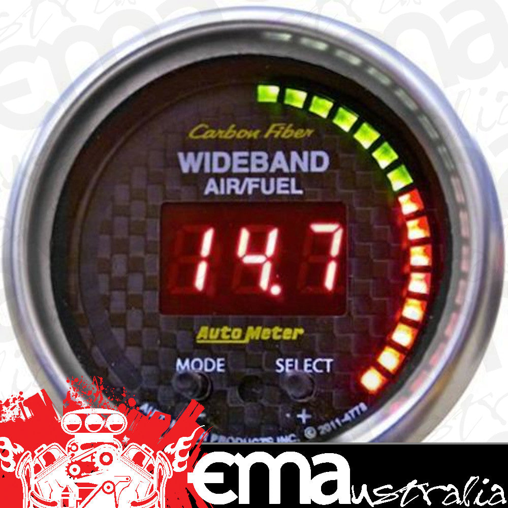 AutoMeter 4778 2-1/16" WIDEBAND PRO AIR/FUEL RATIO, 6:1-20:1 AFR, PEAK & WARN, CARBON FIBER