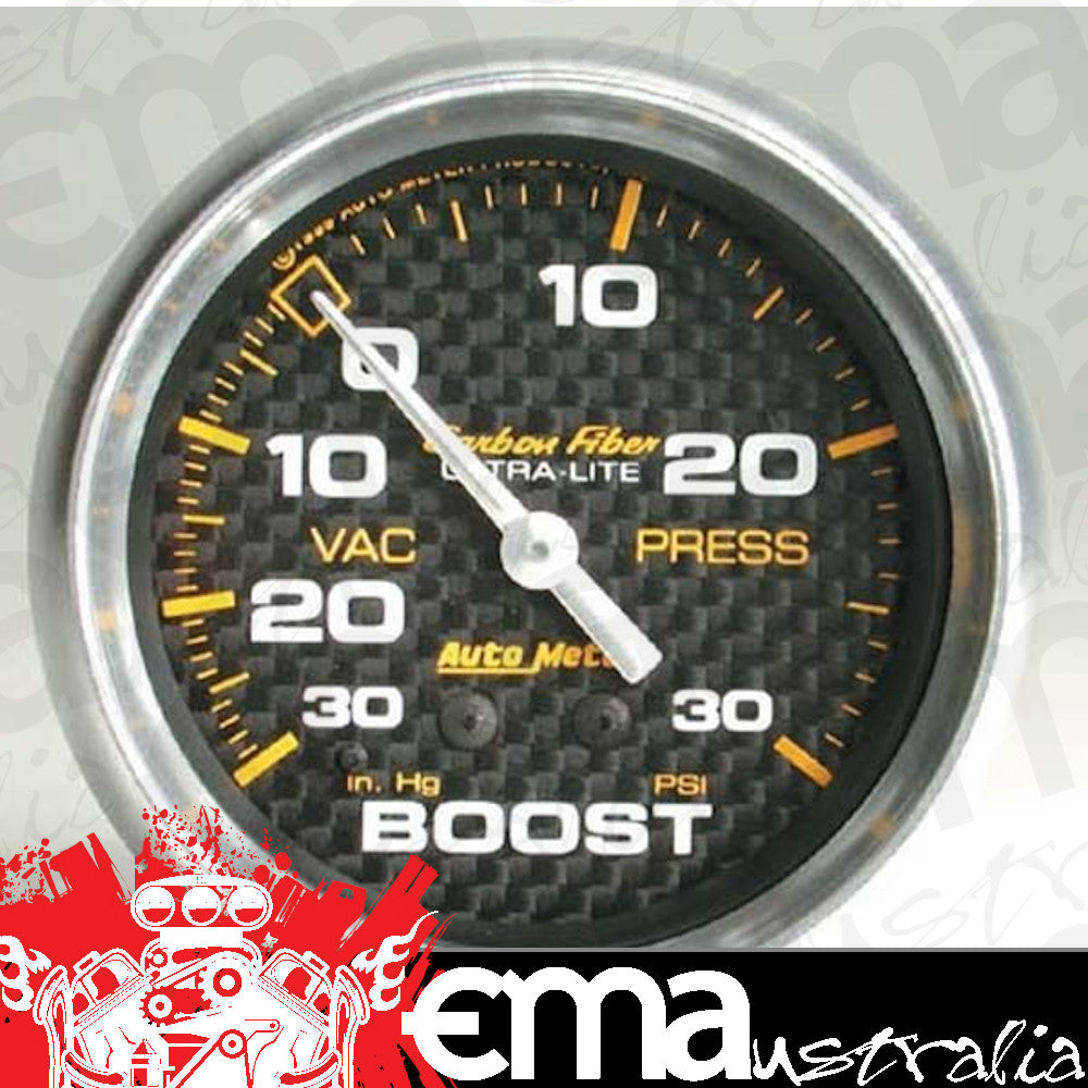 AutoMeter 4803 2-5/8" BOOST/VACUUM, 30 IN HG/30 PSI, CARBON FIBER