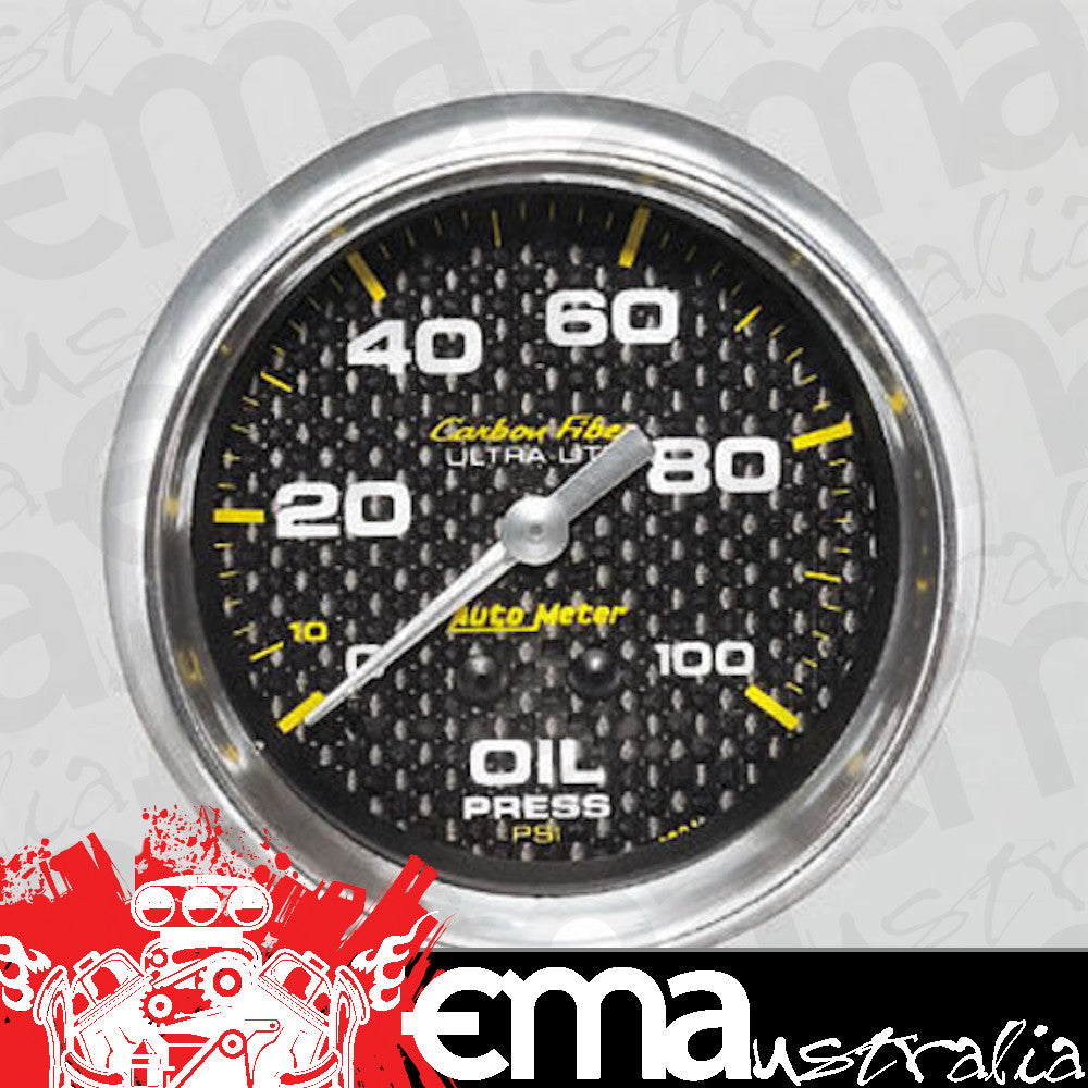 AutoMeter 4821 2-5/8" OIL PRESSURE, 0-100 PSI, CARBON FIBER