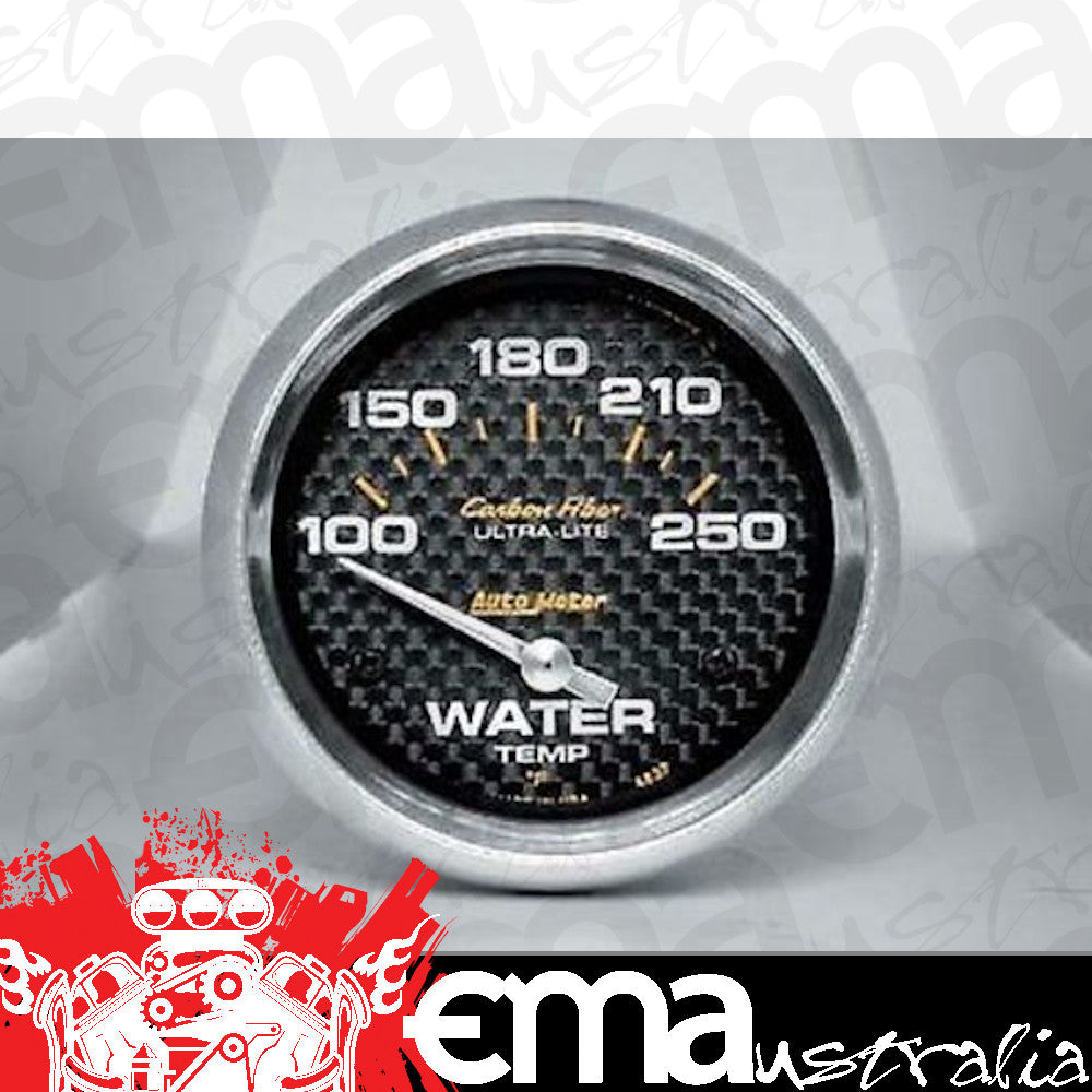 AutoMeter AU4837 Carbon Fiber 2-5/8" Elec Water Temperature Gauge 100-250¶øF