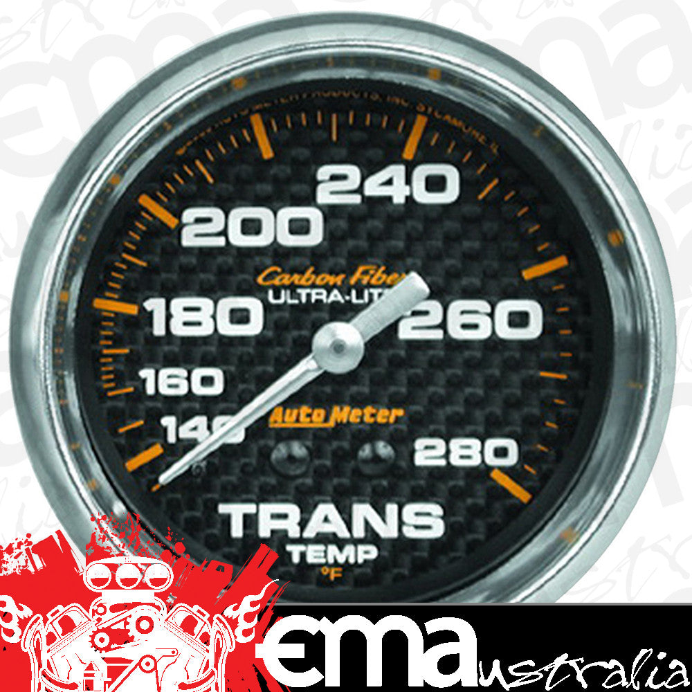AutoMeter AU4851 Carbon Fiber Transmission Temperature Gauge 2-5/8" Full Sweep Mech 140-280¶øF