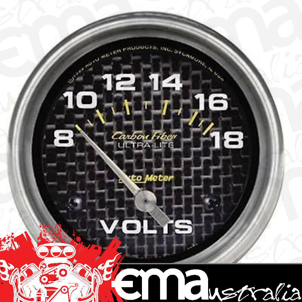 AutoMeter 4891 2-5/8" VOLTMETER, 8-18V, CARBON FIBER