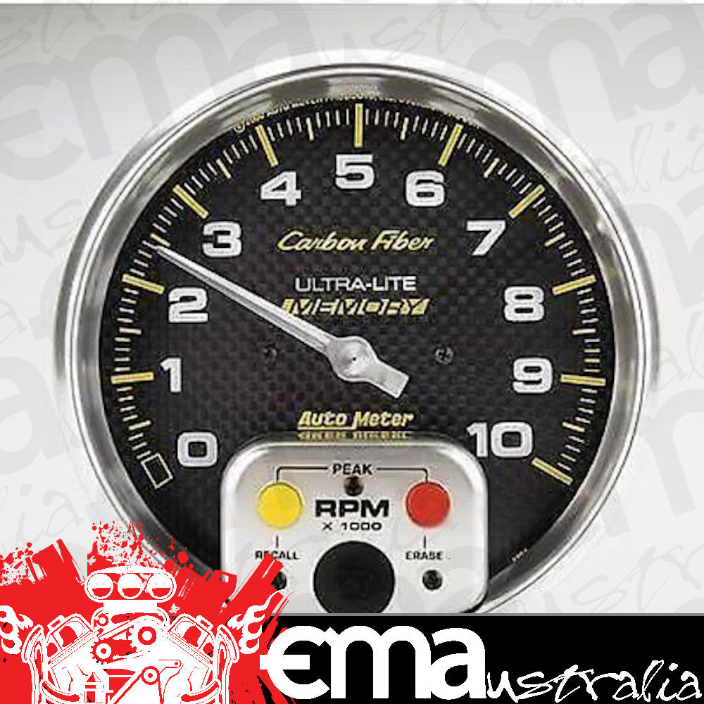 AutoMeter 4894 5" IN-DASH TACHOMETER, 0-10,000 RPM, PEAK MEMORY, CARBON FIBER