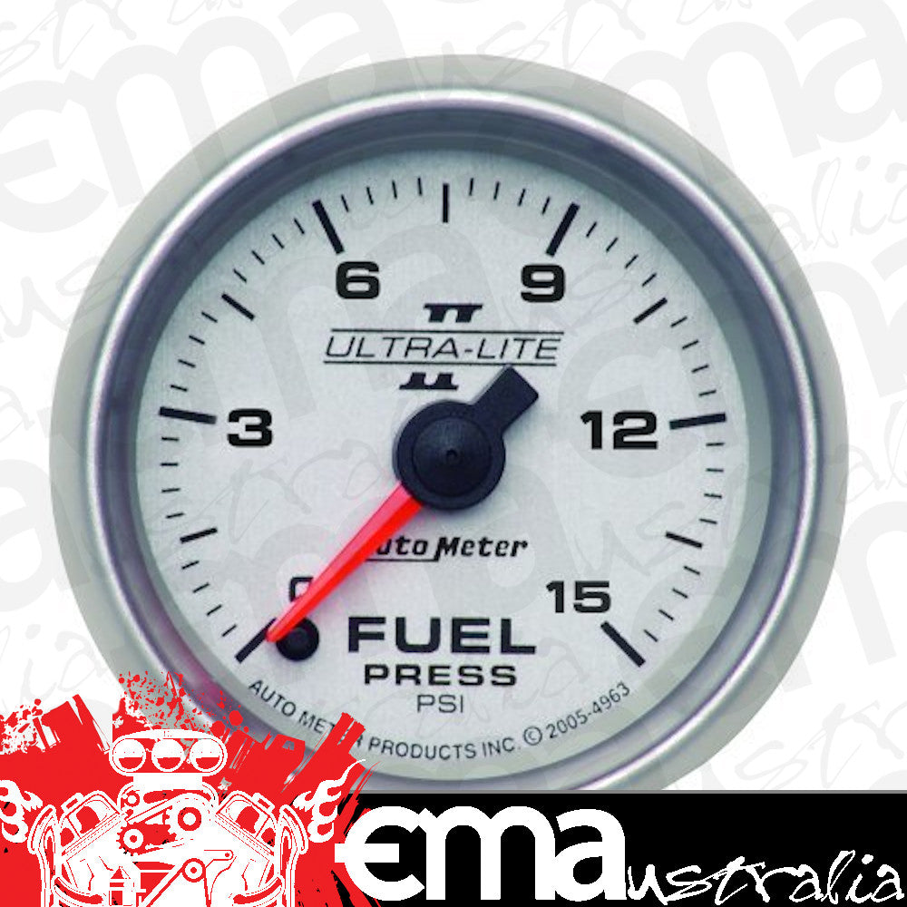 AutoMeter 4961 2-1/16" FUEL PRESSURE, 0-15 PSI, ULTRA-LITE II
