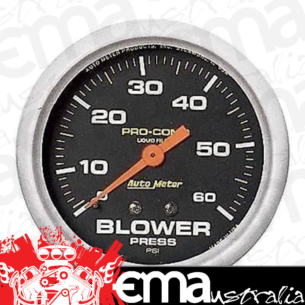 AutoMeter 5402 2-5/8" BLOWER PRESSURE, 0-60 PSI, LIQUID FILLED, PRO-COMP