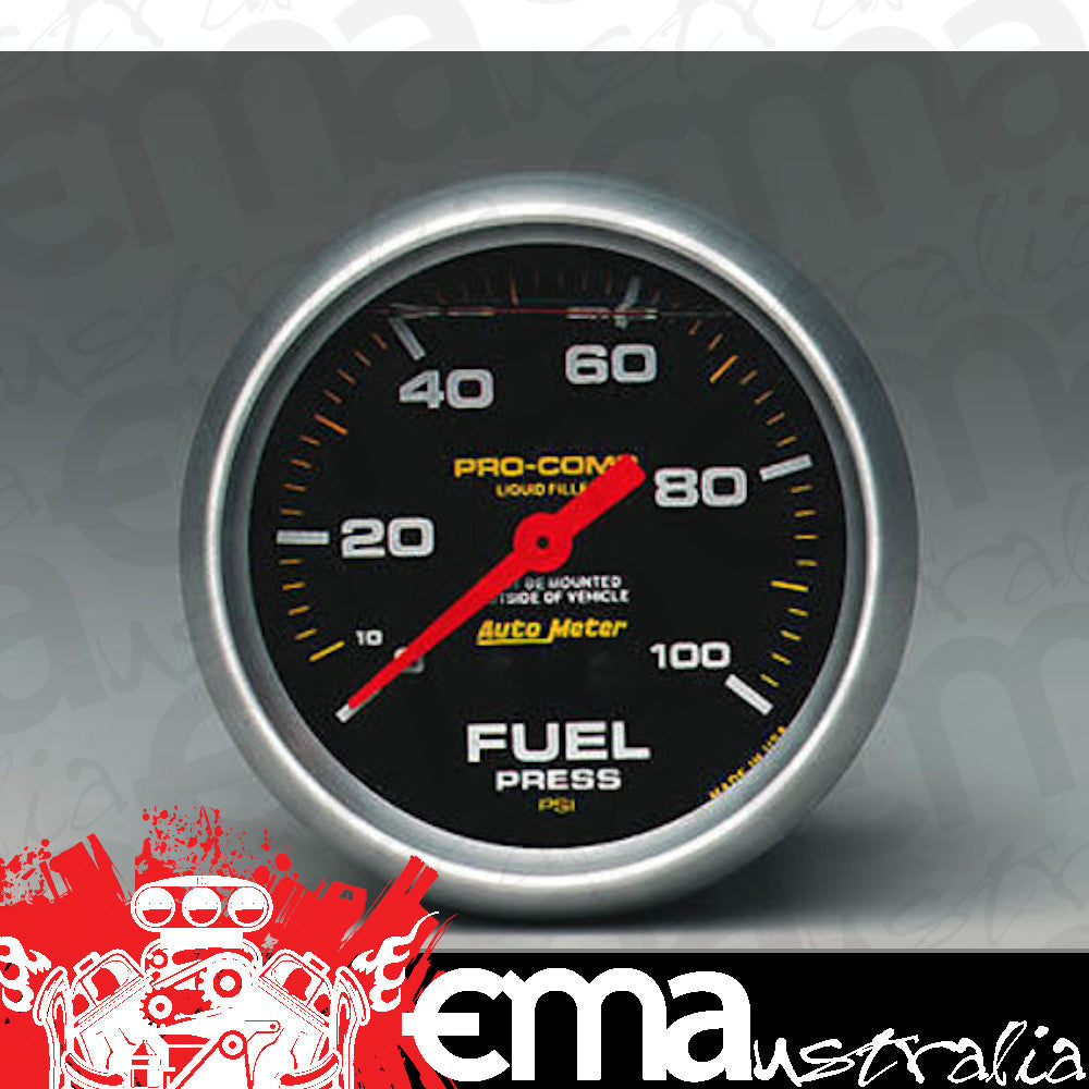 AutoMeter 5412 2-5/8" FUEL PRESSURE, 0-100 PSI, LIQUID FILLED, PRO-COMP