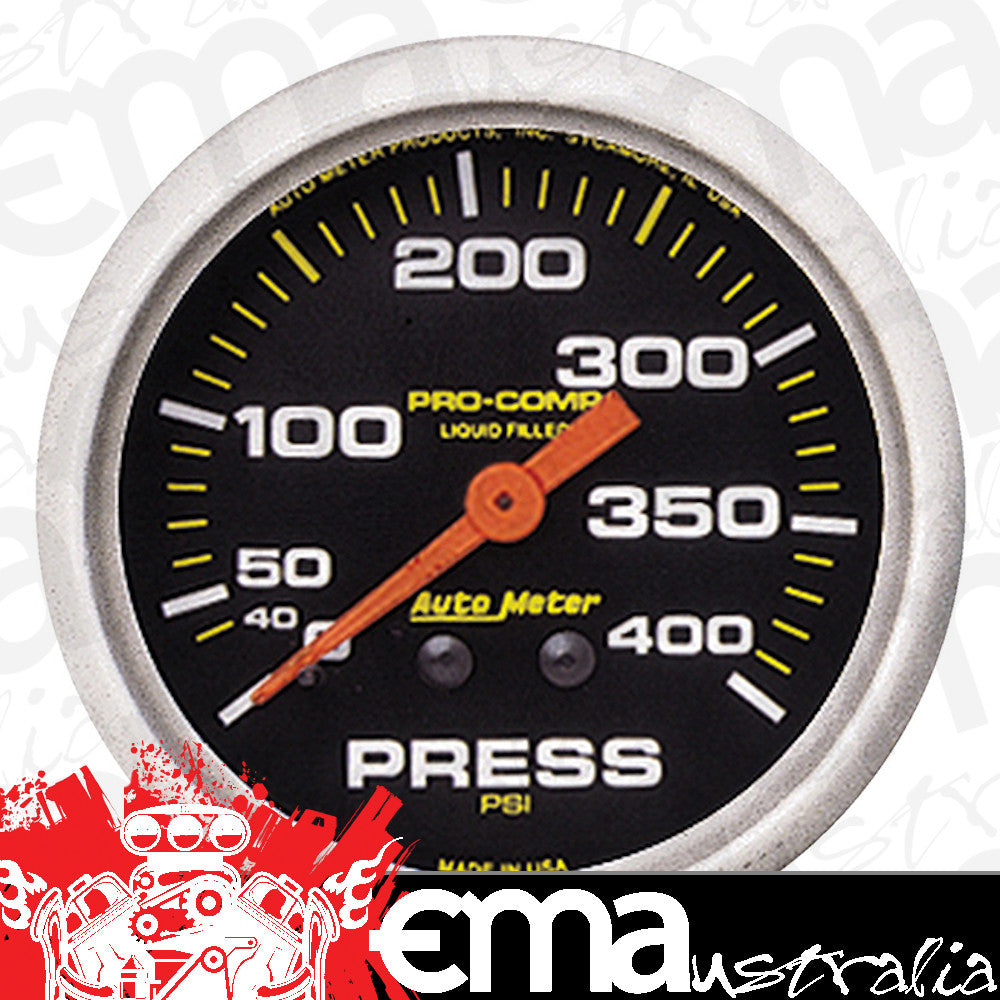 AutoMeter 5424 2-5/8" PRESSURE, 0-400 PSI, LIQUID FILLED, PRO-COMP
