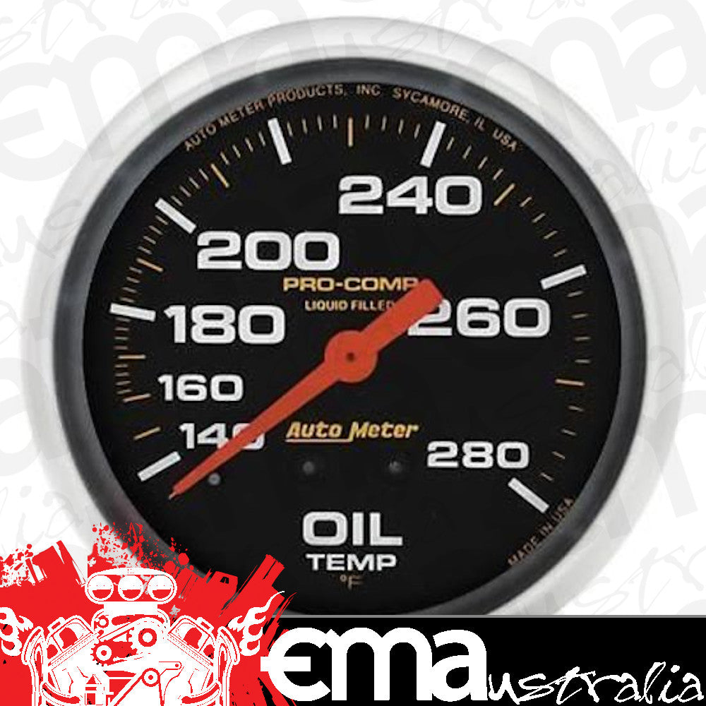 AutoMeter 5443 2-5/8" OIL TEMPERATURE, 140-280 F, LIQUID FILLED, PRO-COMP