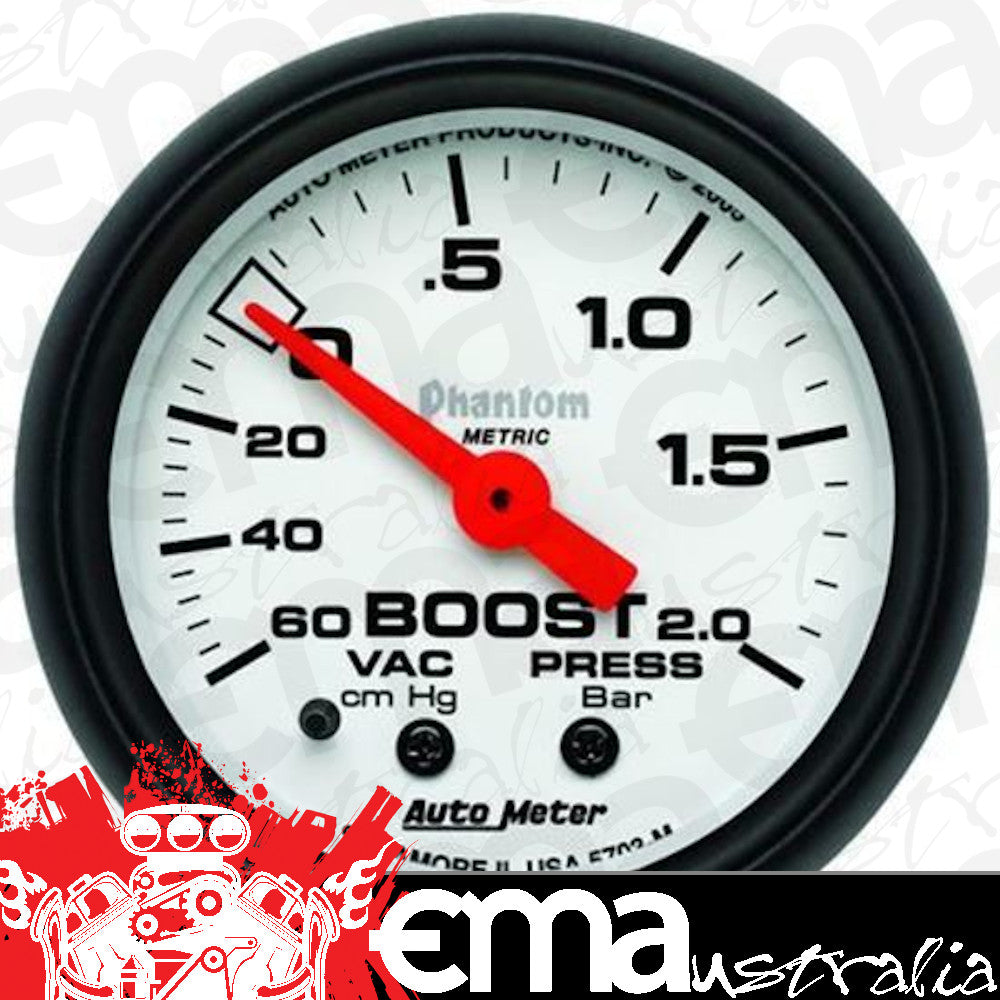 AutoMeter 5703-M 2-1/16" BOOST/VACUUM, 60 CM/HG-2.0 BAR, PHANTOM
