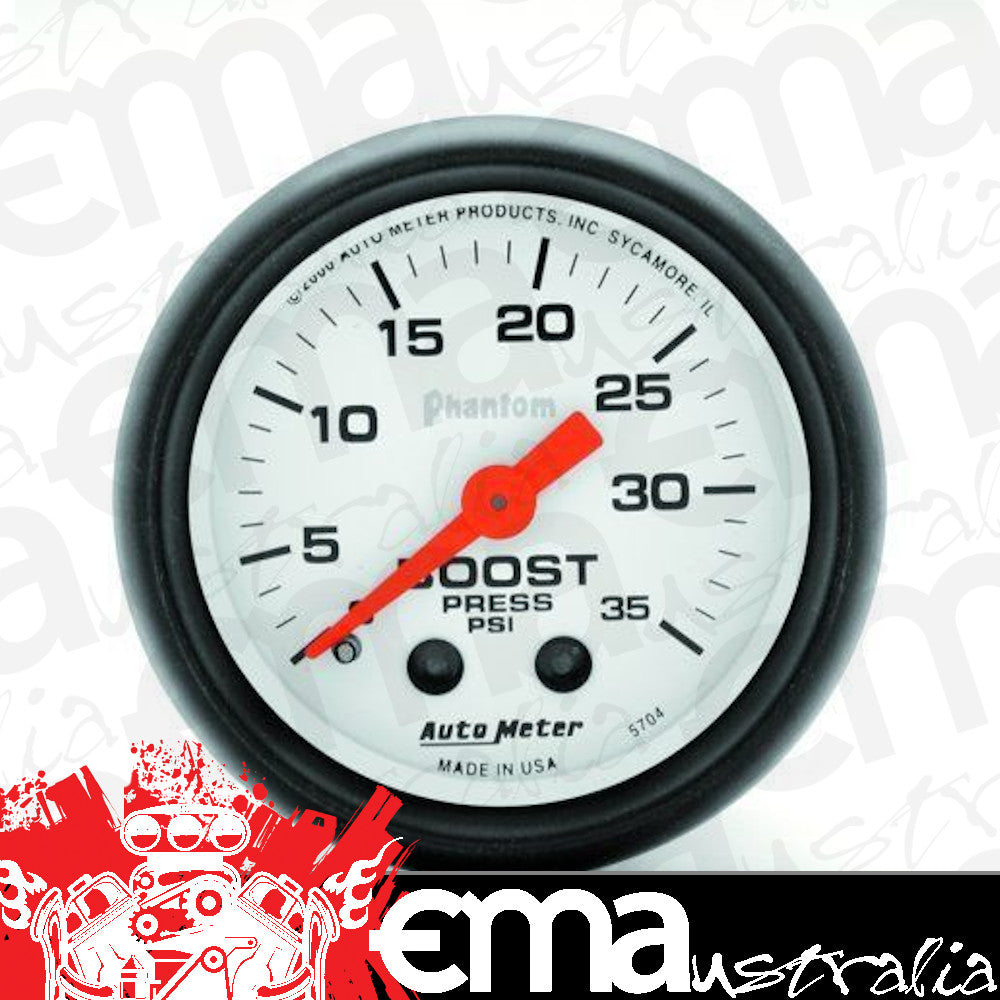 AutoMeter AU5704 Phantom 2-1/16" Mech Boost Pressure Gauge 0-35 PSI