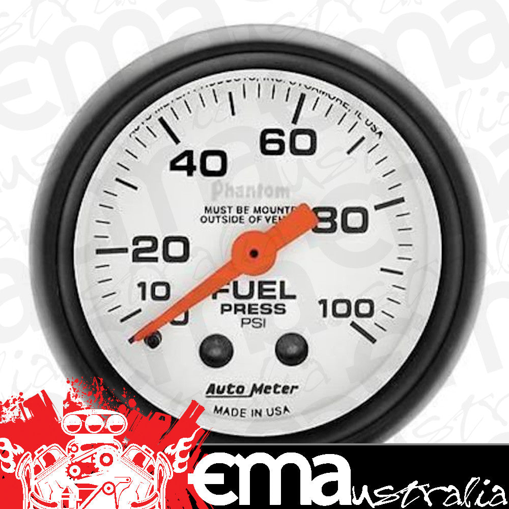 AutoMeter 5712 2-1/16" FUEL PRESSURE, 0-100 PSI, PHANTOM