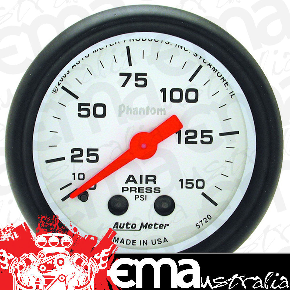 AutoMeter 5720 2-1/16" AIR PRESSURE, 0-150 PSI, PHANTOM