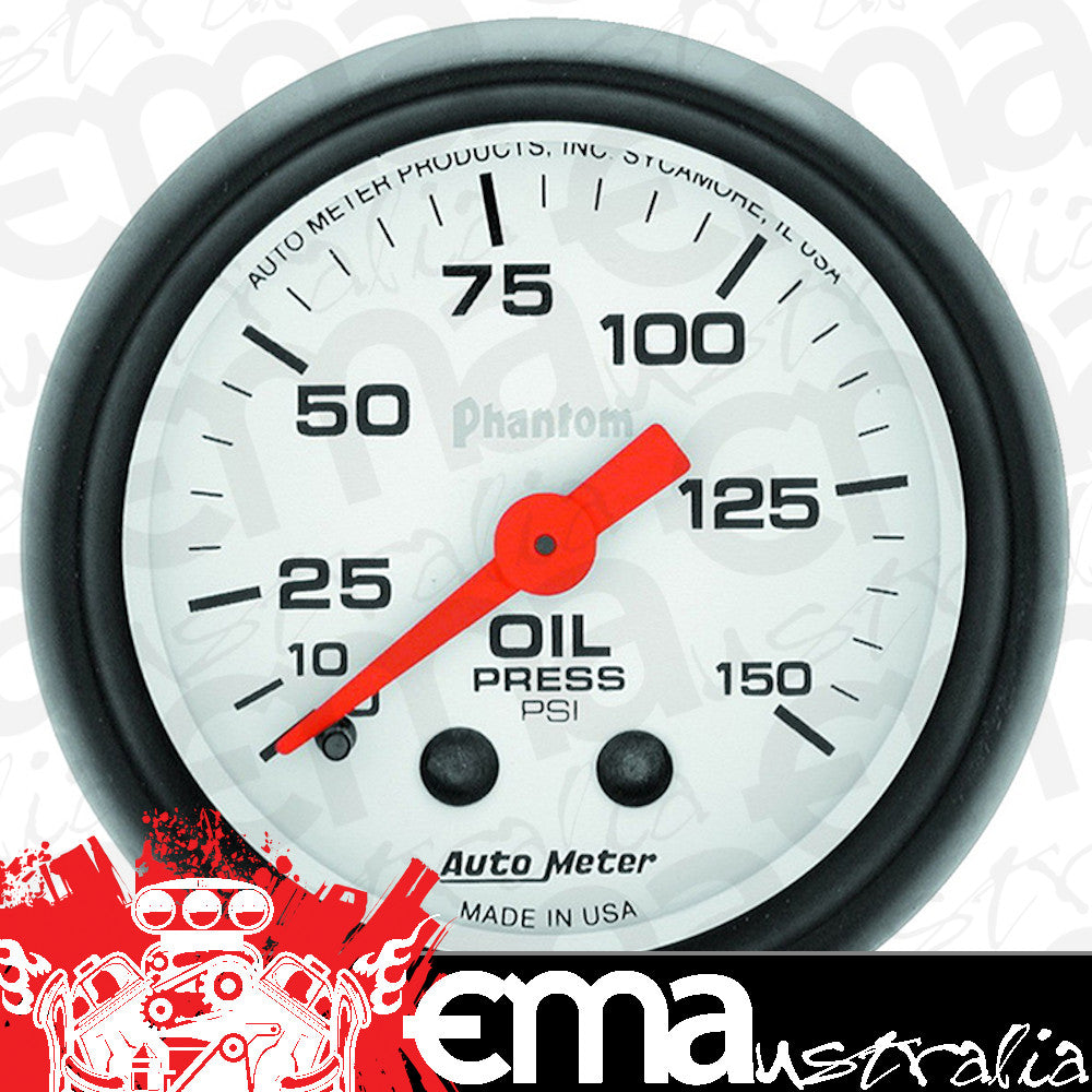 AutoMeter AU5723 Phantom Oil Pressure Gauge 2-1/16" Full Sweep Mech 0-150 PSI