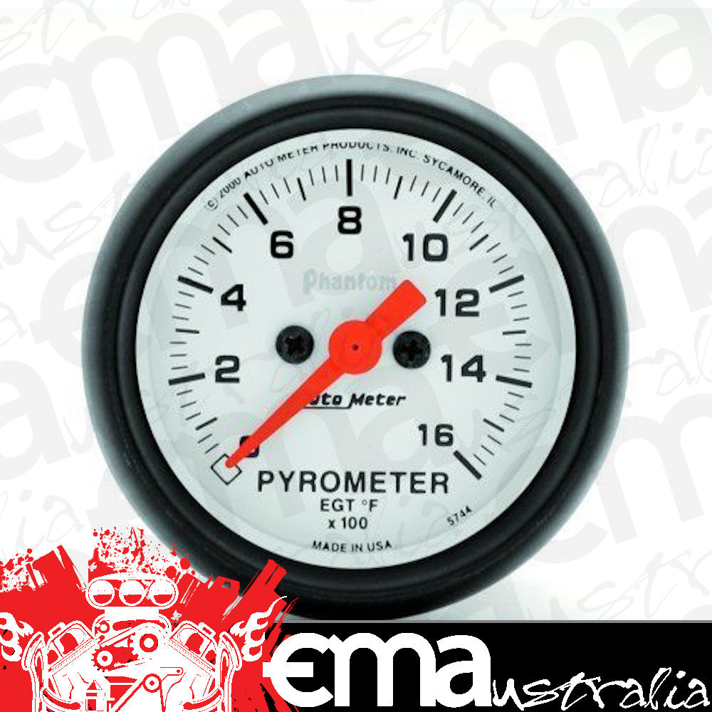 AutoMeter AU5744 Phantom 2-1/16" Elec Pyrometer Egt Gauge 0-1600¶øF