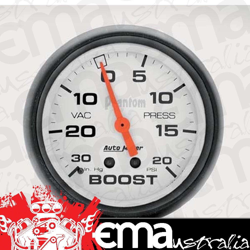 AutoMeter 5801 2-5/8" BOOST/VACUUM, 30 IN HG/20 PSI, PHANTOM