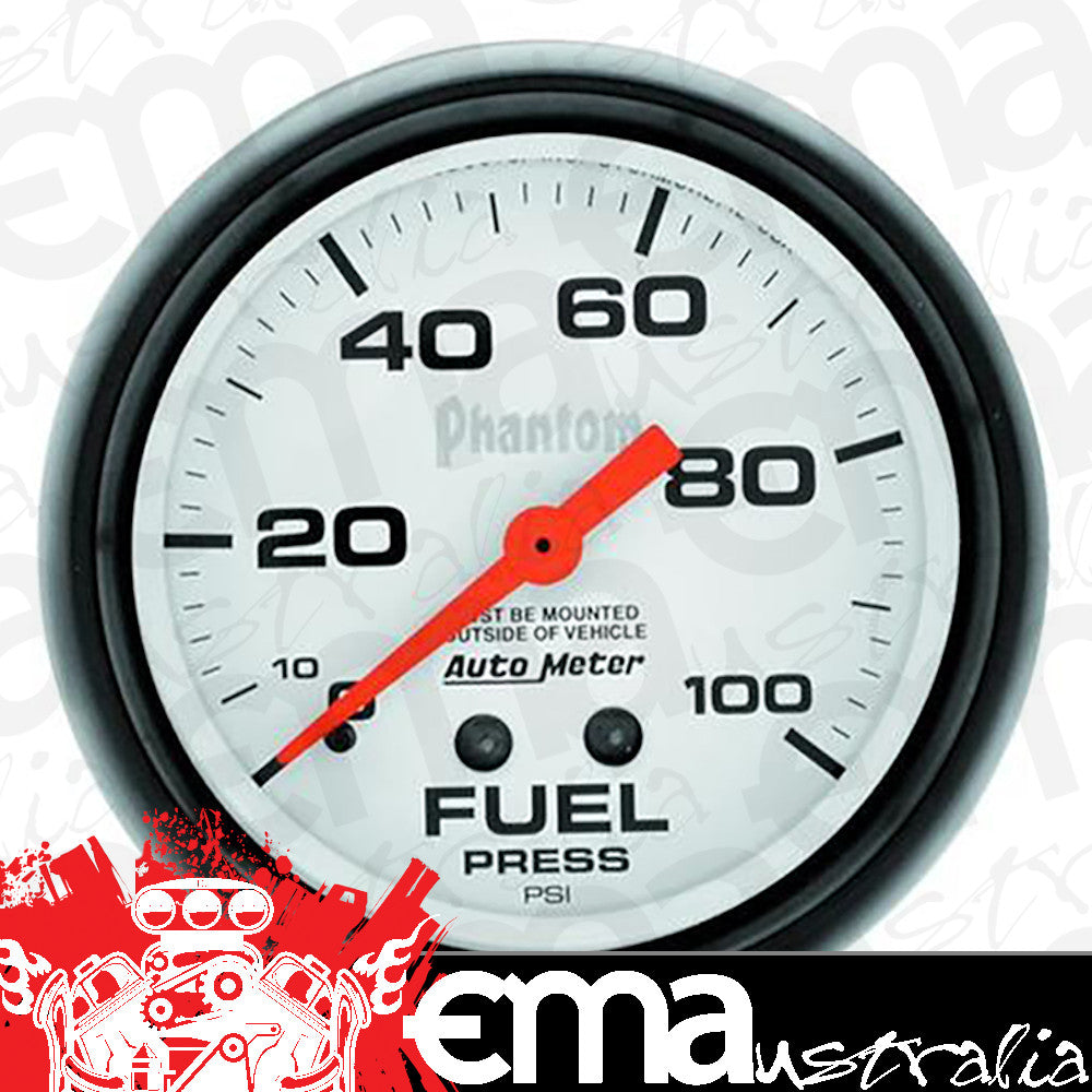 AutoMeter AU5812 Phantom Fuel Pressure Gauge 2-5/8" Full Sweep Mech 0-100 PSI