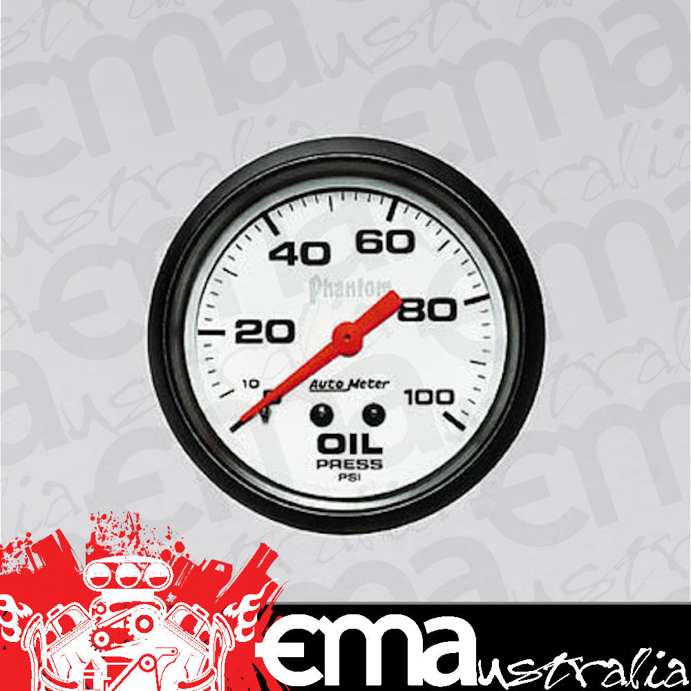 AutoMeter AU5821 Phantom 2-5/8" Mech Oil Pressure Gauge 0-100 PSI