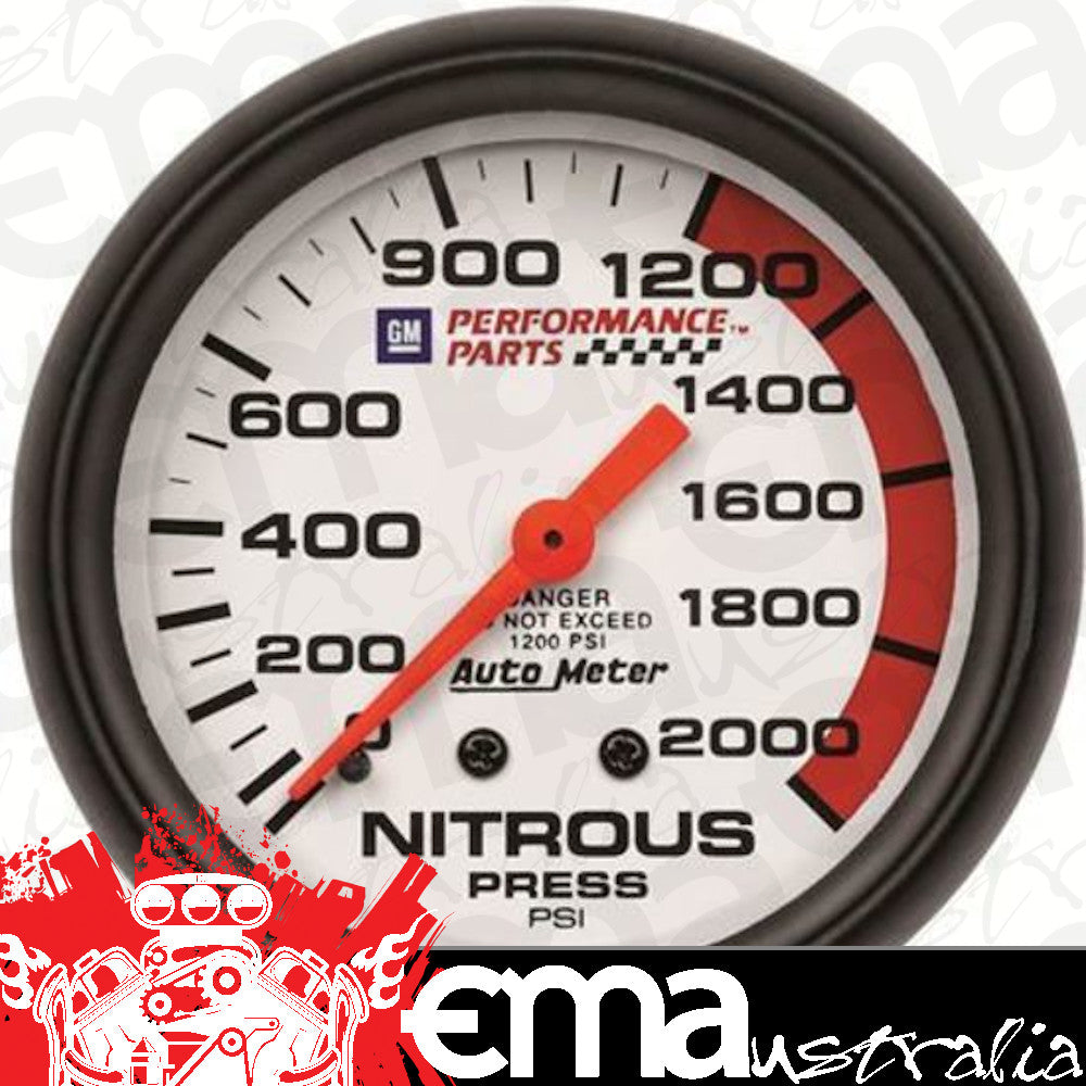AutoMeter AU5828-00407 Gauge Phantom Gm Performance Logo Nitrous Pressure 0-2000 PSI 2 5/8 In. Analog Mech