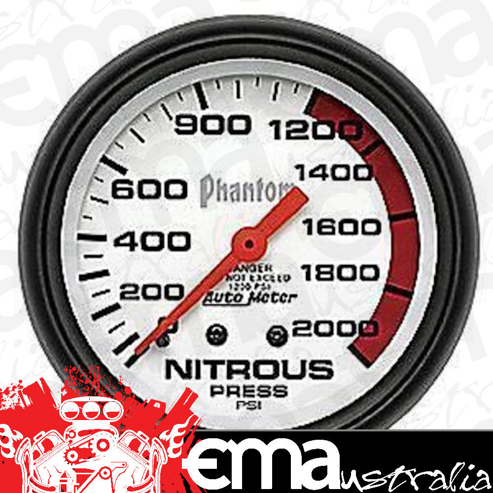 AutoMeter AU5828 Phantom 2-5/8" Mech Nitrous Pressure Gauge 0-2000 PSI