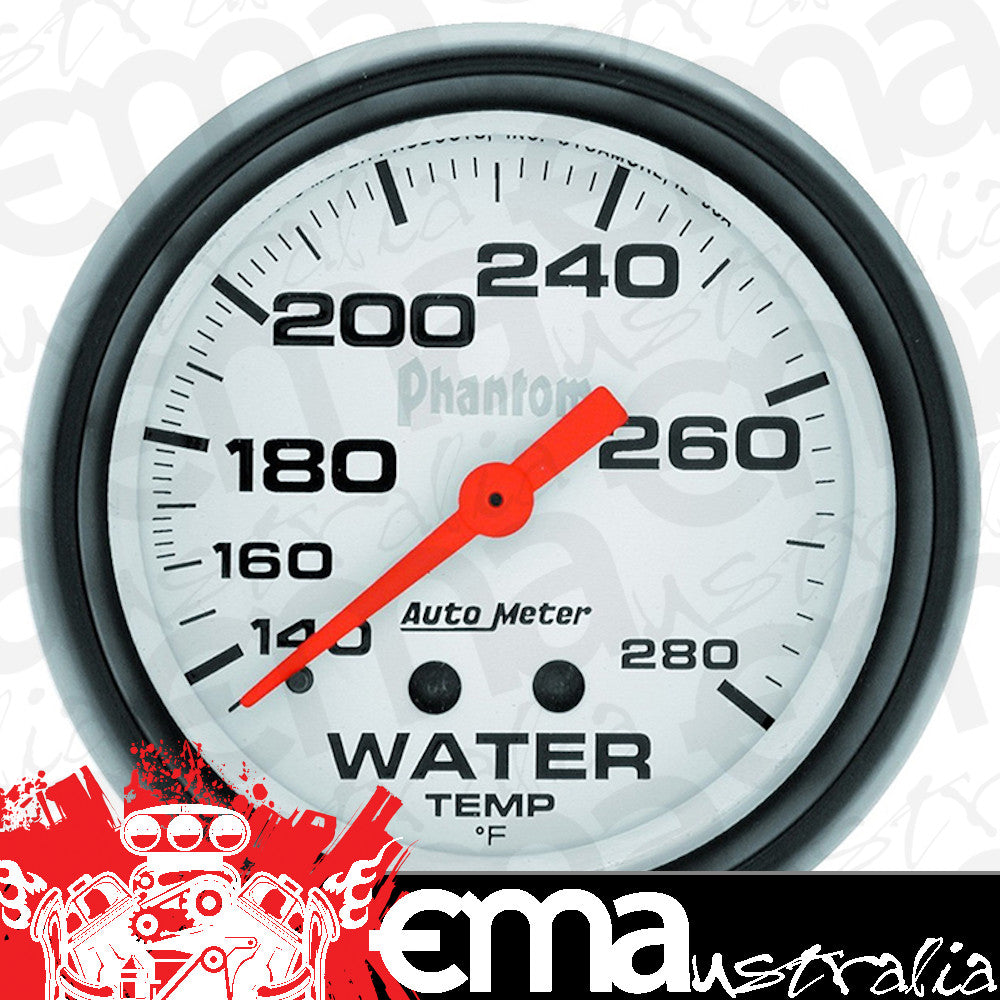 AutoMeter AU5831 Phantom Water Temperature Gauge 2-5/8" Full Sweep Mech 140-280¶øF