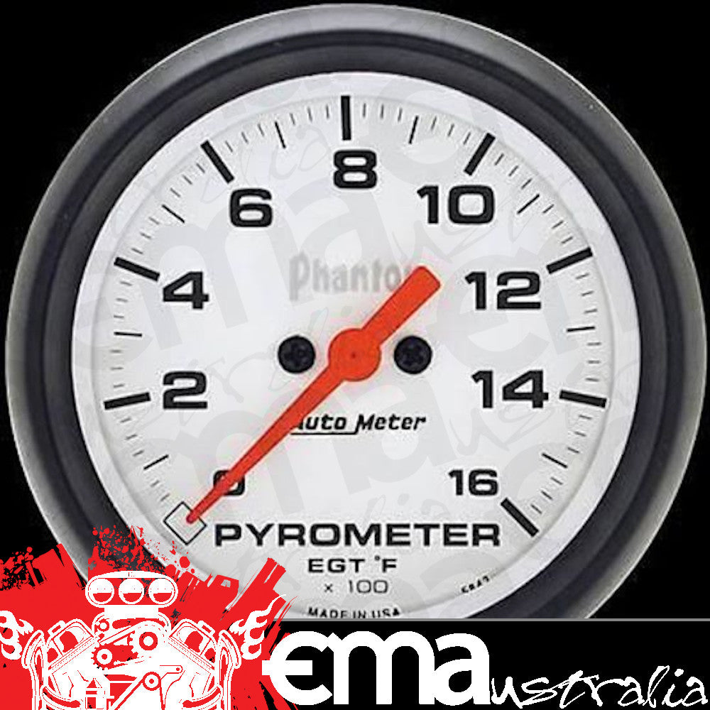 AutoMeter AU5843 Phantom 2-5/8" Elecal Pyrometer Egt Gauge 0-1600¶øF