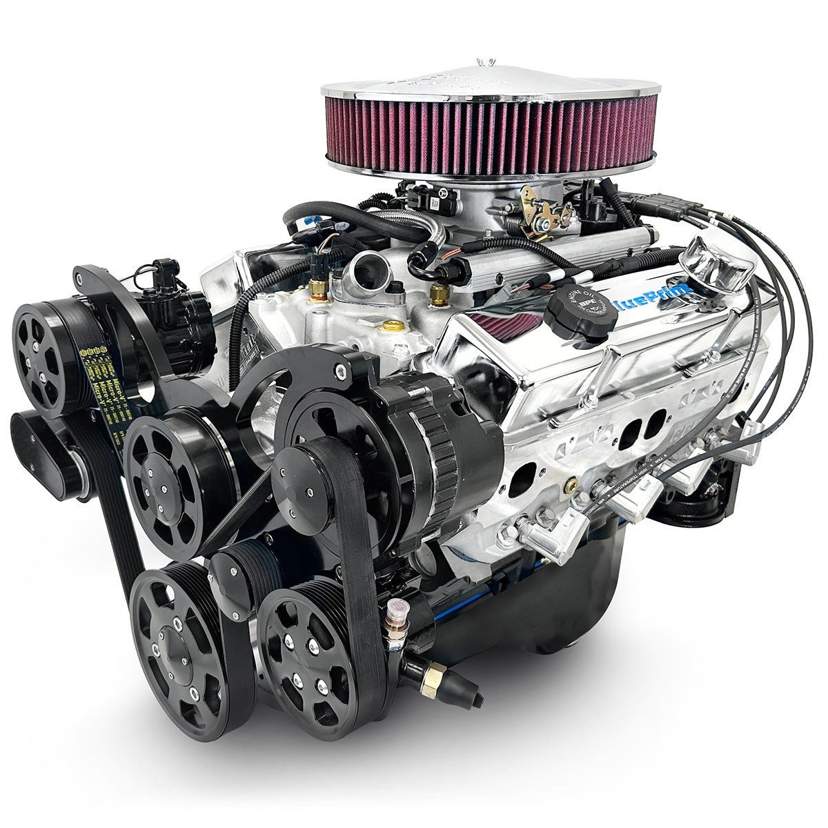 BluePrint BP38318MPFIKB Chev SB 383 CI Stroker Crate Engine Dressed Longblock w/ EFI & Pulley Kit
