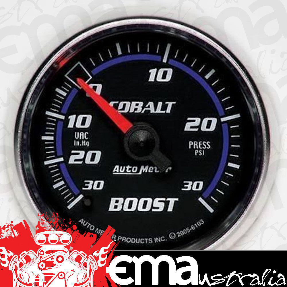 AutoMeter AU6103 Cobalt 2-1/6" Mech Boost Vacuum Gauge 30 In.Hg/30 PSI