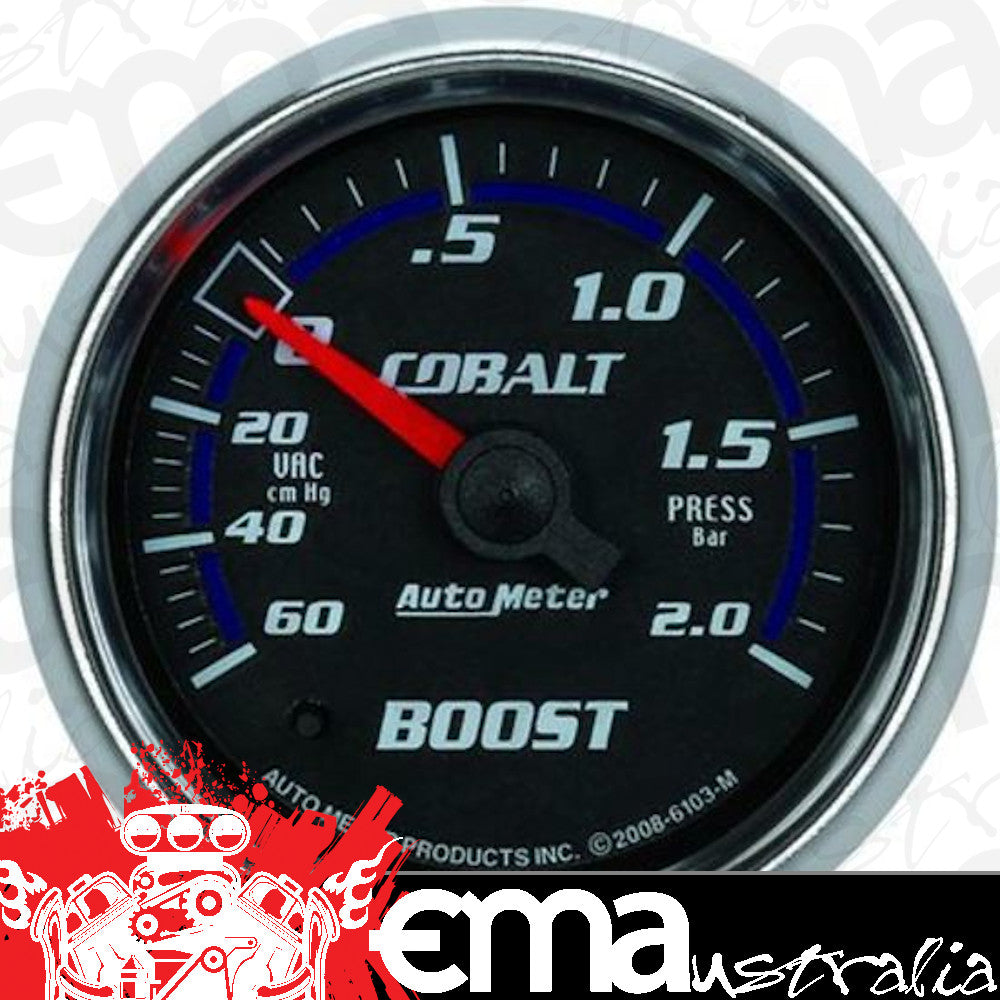 AutoMeter 6103-M GAUGE, VAC/BOOST, 2 1/16", 60CMHG-2.0BAR, MECHANICAL, COBALT