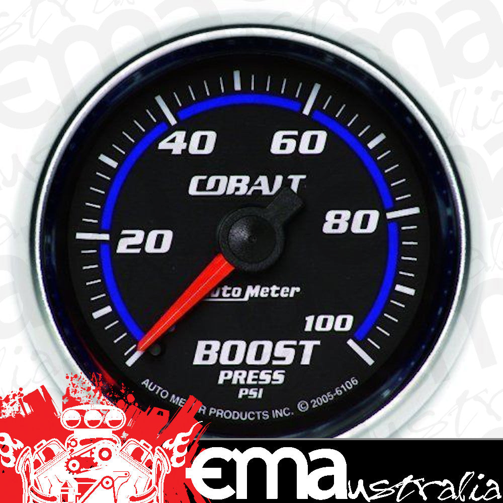 AutoMeter AU6106 Cobalt 2-1/16" Mech Boost Pressure Gauge 0-100 PSI