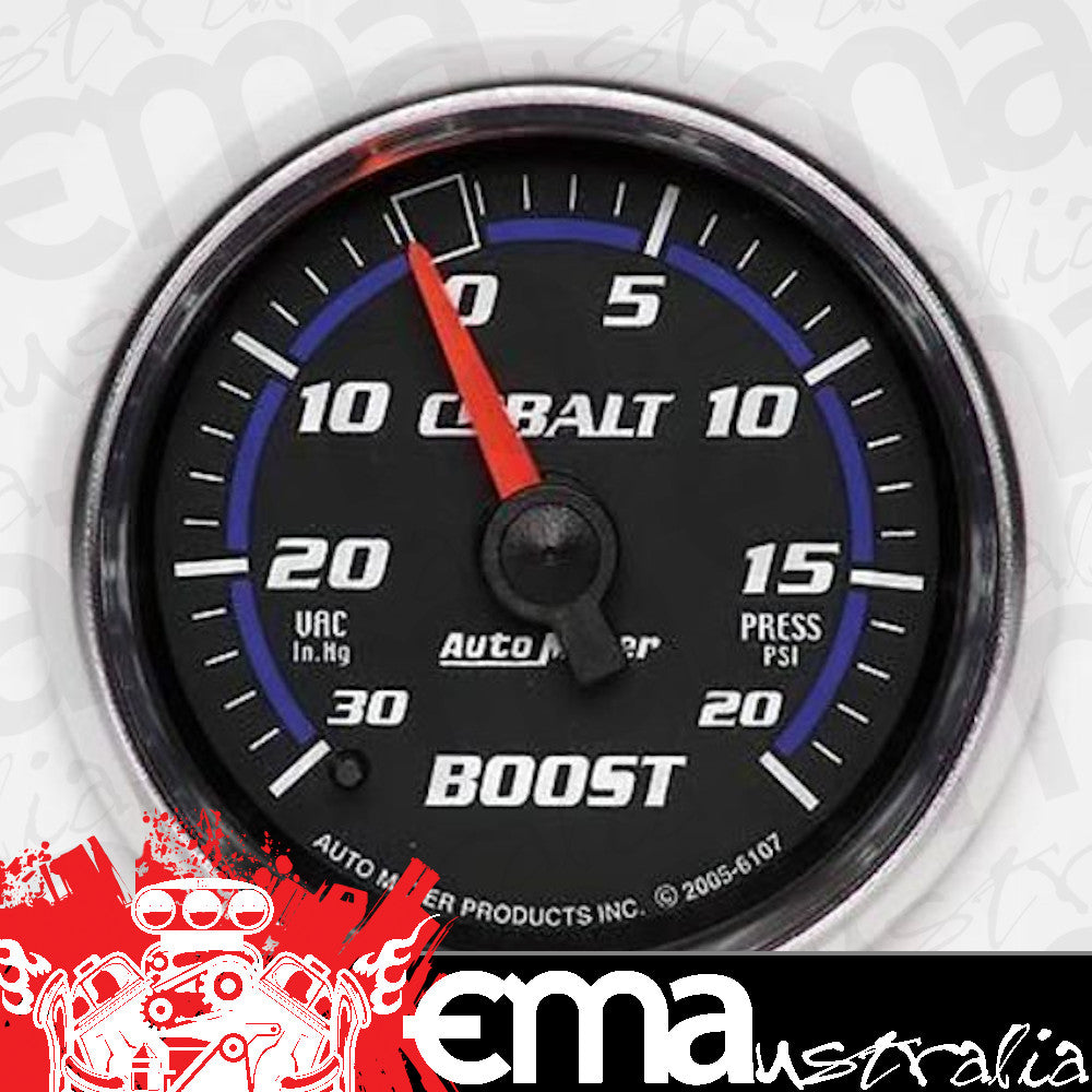 AutoMeter 6107 2-1/16" BOOST/VACUUM, 30 IN HG/20 PSI, COBALT