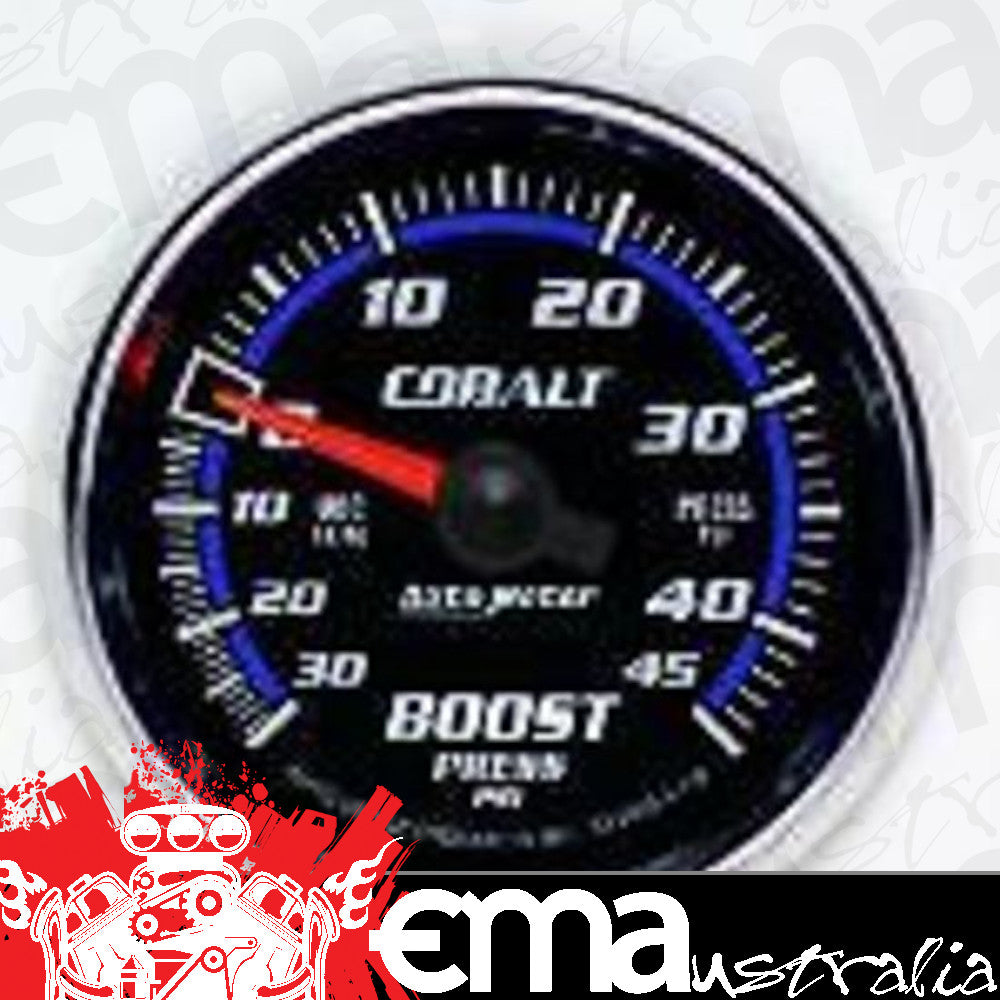 AutoMeter 6108 2-1/16" BOOST/VACUUM, 30 IN HG/45 PSI, COBALT